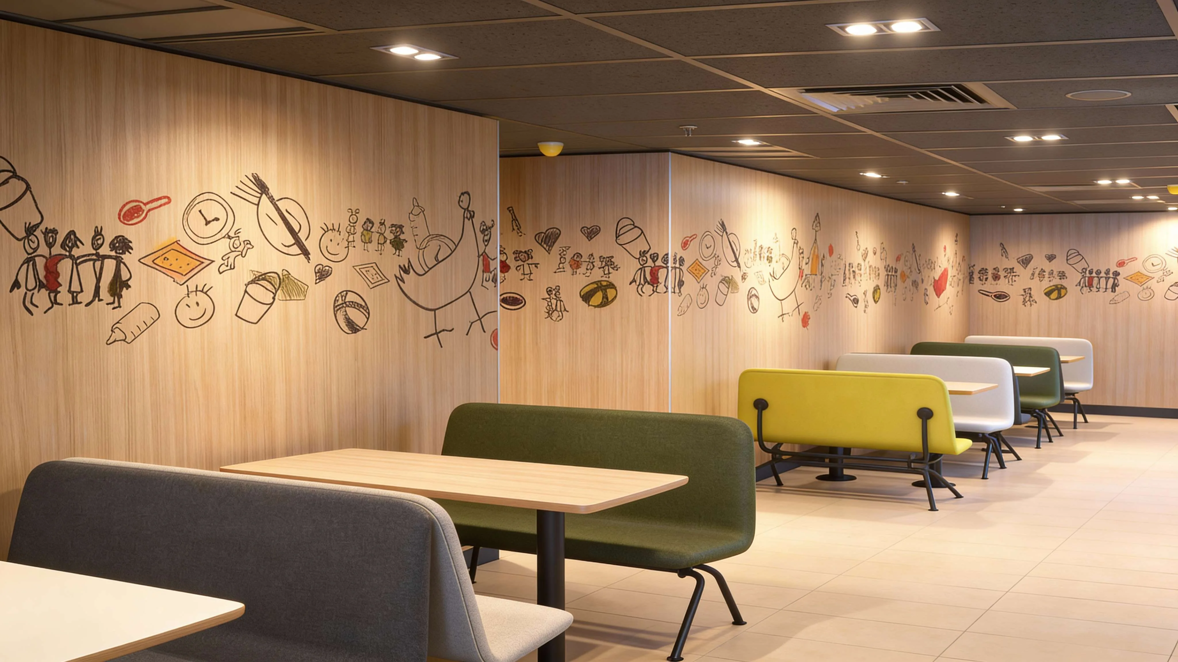 modern McDonald's dining area