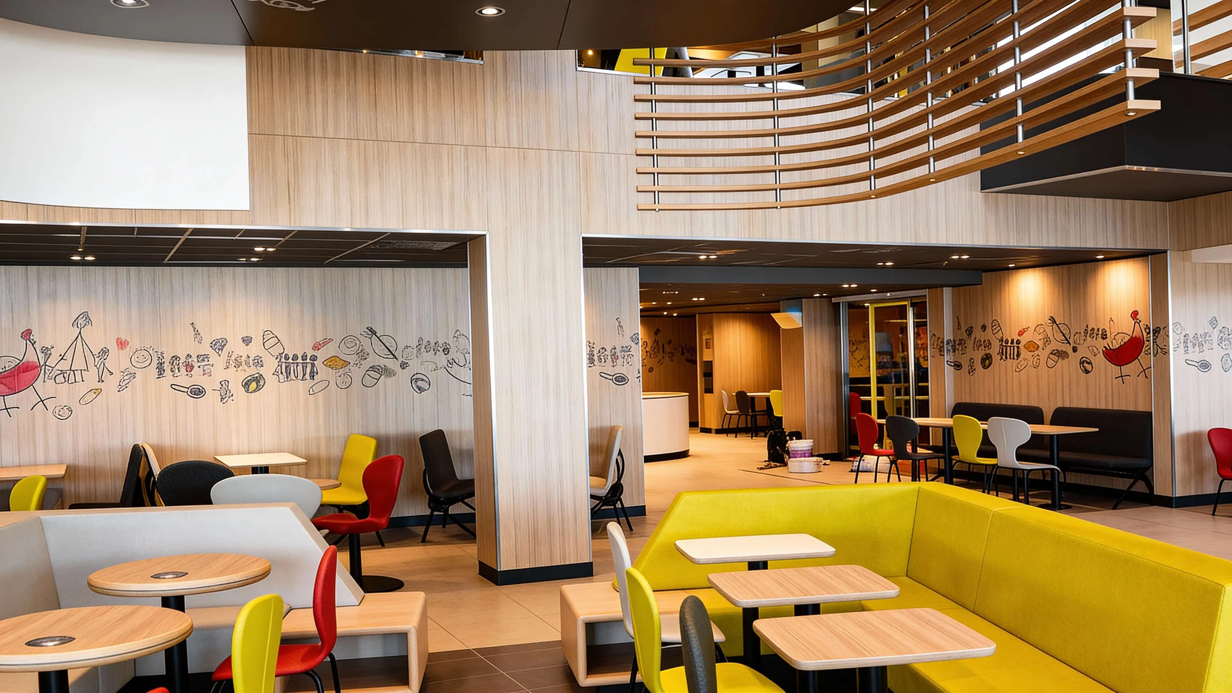 interior of a modern McDonald's restaurant